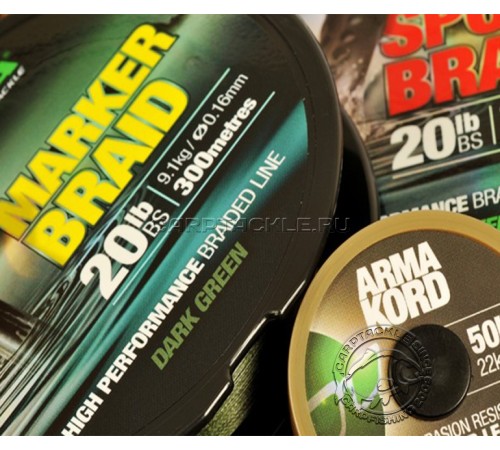 Шнур маркерный Korda Marker Braid 300м 20lb Dark Green